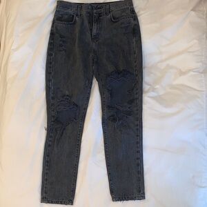 Carmar Charcoal Distressed Straight Leg Jeans